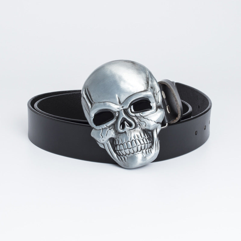 Retro Cowhide Ghost Head Belt