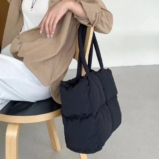 Rhombic Pillow Down Handbag