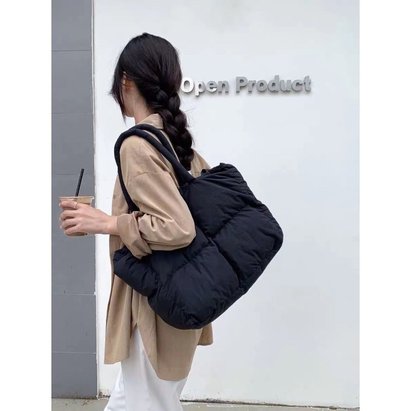 Rhombic Pillow Down Handbag