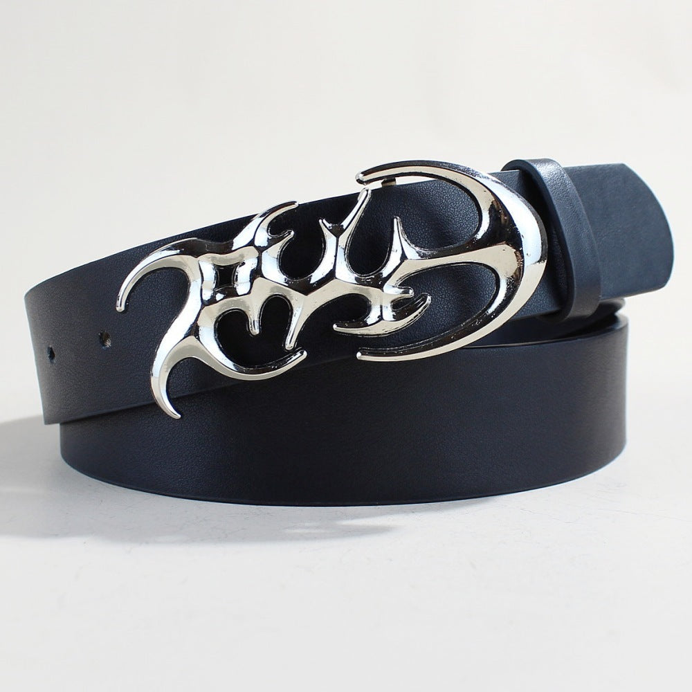 Silver Chromic Art Buckle Belt